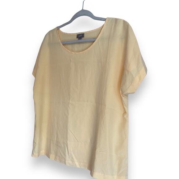 Womens JJill Yellow Pique Modern Boxy Cropped Buttery Soft Modal Top Size Medium - Picture 16 of 16